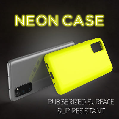 NALIA Neon Silikonhülle für Samsung Galaxy S20 – Soft-Touch & Signal-Neon – NEONSHOCK (Matte Schutzhülle) – Marke aus Berlin Gelb NALIA Protective Hülle