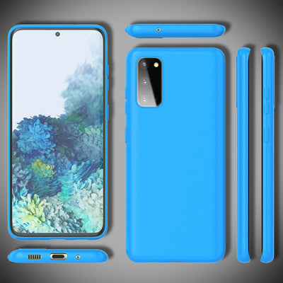 NALIA Neon Silikonhülle für Samsung Galaxy S20 – Soft-Touch & Signal-Neon – NEONSHOCK (Matte Schutzhülle) – Marke aus Berlin Blau NALIA Protective Hülle