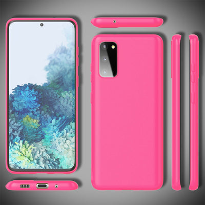 NALIA Neon Silikonhülle für Samsung Galaxy S20 – Soft-Touch & Signal-Neon – NEONSHOCK (Matte Schutzhülle) – Marke aus Berlin Pink NALIA Protective Hülle