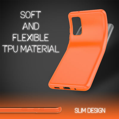 NALIA Neon Silikonhülle für Samsung Galaxy S20 – Soft-Touch & Signal-Neon – NEONSHOCK (Matte Schutzhülle) – Marke aus Berlin Orange NALIA Protective Hülle