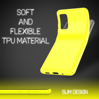 NALIA Neon Silikonhülle für Samsung Galaxy S20 – Soft-Touch & Signal-Neon – NEONSHOCK (Matte Schutzhülle) – Marke aus Berlin Gelb NALIA Protective Hülle