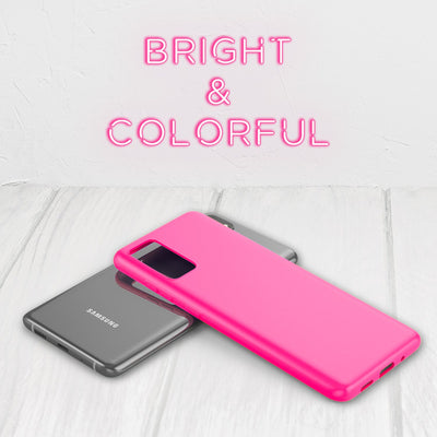 NALIA Neon Silikonhülle für Samsung Galaxy S20 – Soft-Touch & Signal-Neon – NEONSHOCK (Matte Schutzhülle) – Marke aus Berlin Pink NALIA Protective Hülle