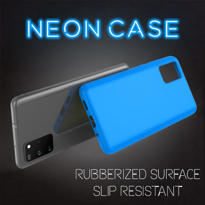 NALIA Neon Silikonhülle für Samsung Galaxy S20 Plus – Soft-Touch & Signal-Neon – NEONSHOCK (Matte Schutzhülle) – Marke aus Berlin Blau NALIA Protective Hülle
