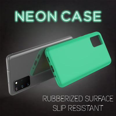 NALIA Neon Silikonhülle für Samsung Galaxy S20 Plus – Soft-Touch & Signal-Neon – NEONSHOCK (Matte Schutzhülle) – Marke aus Berlin Grün NALIA Protective Hülle