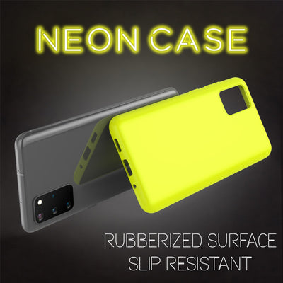 NALIA Neon Silikonhülle für Samsung Galaxy S20 Plus – Soft-Touch & Signal-Neon – NEONSHOCK (Matte Schutzhülle) – Marke aus Berlin Gelb NALIA Protective Hülle