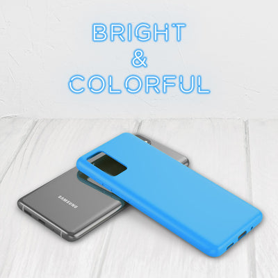 NALIA Neon Silikonhülle für Samsung Galaxy S20 Plus – Soft-Touch & Signal-Neon – NEONSHOCK (Matte Schutzhülle) – Marke aus Berlin Blau NALIA Protective Hülle