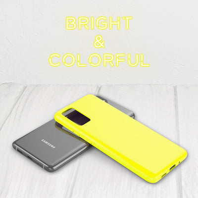 NALIA Neon Silikonhülle für Samsung Galaxy S20 Plus – Soft-Touch & Signal-Neon – NEONSHOCK (Matte Schutzhülle) – Marke aus Berlin Gelb NALIA Protective Hülle