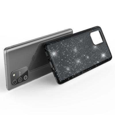 NALIA Glitzerhülle für Samsung Galaxy S10 Lite – Funkelnder Glitzer-Look & Grip – SHINEPOP (Silikon Case) – Marke aus Berlin Schwarz NALIA Protective Hülle