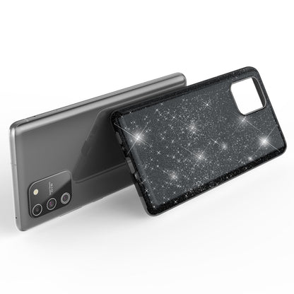 NALIA Glitzer Handy Hülle für Samsung Galaxy S10 Lite, Bling Silikon Cover Case Schwarz NALIA Protective Hülle