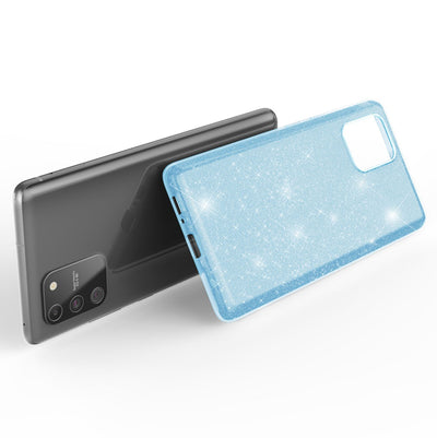 NALIA Glitzerhülle für Samsung Galaxy S10 Lite – Funkelnder Glitzer-Look & Grip – SHINEPOP (Silikon Case) – Marke aus Berlin Blau NALIA Protective Hülle