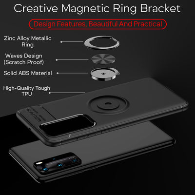 NALIA Ringhülle für Huawei P40 Pro – Ring-Ständer 360° & für Magnet-Halter – GRIP360 (Mattiertes Silikon Case) – Marke aus Berlin NALIA Protective Hülle