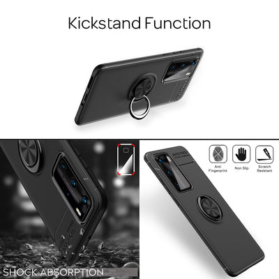 NALIA Ringhülle für Huawei P40 Pro – Ring-Ständer 360° & für Magnet-Halter – GRIP360 (Mattiertes Silikon Case) – Marke aus Berlin NALIA Protective Hülle