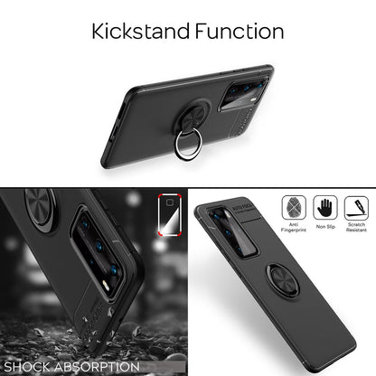 NALIA Ring Handy Hülle für Huawei P40 Pro, Silikon Cover Case 360 Grad Halter NALIA Protective Hülle