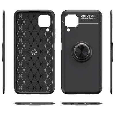 NALIA Ring Handyhülle kompatibel mit Huawei P40 lite Hülle, Silikon Cover mit 360-Grad Finger-Halter für magnetische KFZ-Halterung, Schutzhülle Phone Case Handy-Tasche Etui Bumper Schwarz NALIA Protective Hülle
