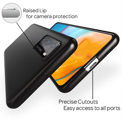 NALIA Ultra Slim Hardcase für Huawei P40 – Anti-Fingerabdruck & 0.5mm Dünn – PUREFIT (Matt & Leicht) – Marke aus Berlin Schwarz NALIA SlimFit Hülle