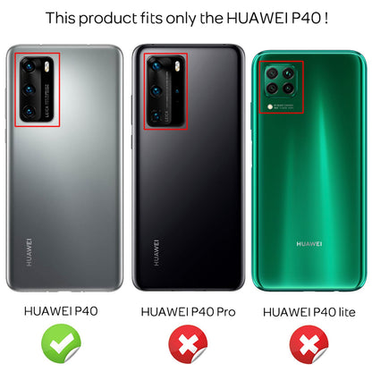 NALIA Glitzer Case mit Kette für Huawei P40, Handy Hülle Umhänge Band Cover Case Schwarz NALIA