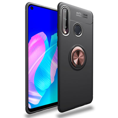 NALIA Ring Handyhülle kompatibel mit Huawei P40 lite E Hülle, Silikon Cover mit 360-Grad Finger-Halter für magnetische KFZ-Halterung, Schutzhülle Phone Case Handy-Tasche Etui Bumper Schwarz NALIA Protective Hülle