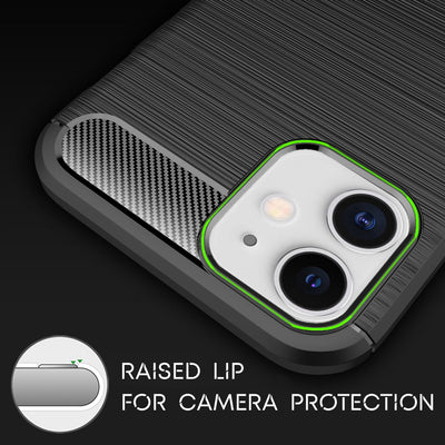 NALIA Design Case kompatibel mit iPhone 12 / iPhone 12 Pro Hülle, Carbon Look Stylische Handyhülle Stoßfeste Silikon Schutzhülle, Dünne Handy-Tasche Phone Cover Soft Skin Etui Robust - Schwarz Default Title NALIA Protective Hülle