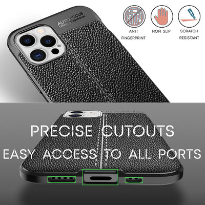 NALIA Leder-Optik Silikon Case für iPhone 12 Pro Max – Griffig & Matt – BARRON Handyhülle (Anti-Fingerprint, Stoßfest & Robust) – Marke aus Berlin Default Title NALIA Protective Hülle