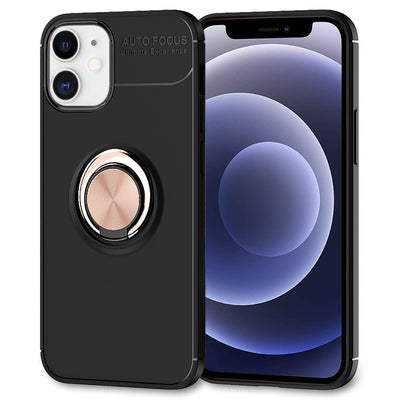 NALIA Ringhülle für iPhone 12 Mini – Ring-Ständer 360° & für Magnet-Halter – GRIP360 (Mattiertes Silikon Case) – Marke aus Berlin Rose Gold NALIA Protective Hülle