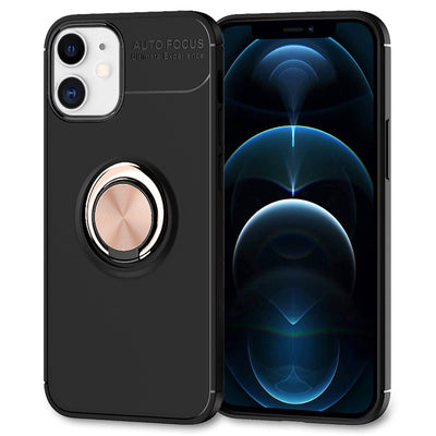 NALIA Ringhülle für iPhone 12 / 12 Pro – Ring-Ständer 360° & für Magnet-Halter – GRIP360 (Mattiertes Silikon Case) – Marke aus Berlin Rose Gold NALIA Protective Hülle