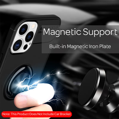 NALIA Ringhülle für iPhone 12 Pro Max – Ring-Ständer 360° & für Magnet-Halter – GRIP360 (Mattiertes Silikon Case) – Marke aus Berlin Schwarz NALIA Protective Hülle
