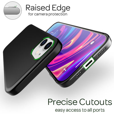NALIA Ultra Slim Hardcase für iPhone 12 / 12 Pro – Anti-Fingerabdruck & 0.5mm Dünn – PUREFIT (Matt & Leicht) – Marke aus Berlin Schwarz NALIA SlimFit Hülle
