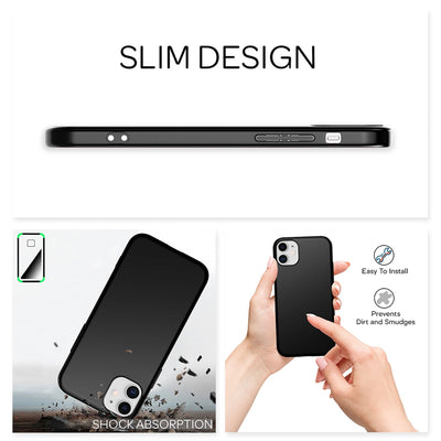 NALIA Ultra Slim Hardcase für iPhone 12 / 12 Pro – Anti-Fingerabdruck & 0.5mm Dünn – PUREFIT (Matt & Leicht) – Marke aus Berlin Schwarz NALIA SlimFit Hülle