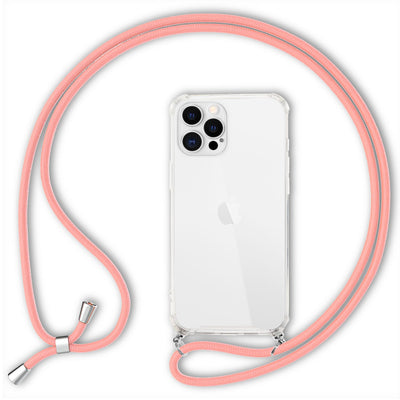 NALIA Handykette für iPhone 12 Pro Max – Transparentes Hybrid-Case & Band – HANGIT (Anti-Gelb Rückseite & Verstellbar) – Marke aus Berlin Pink NALIA Transparente Hülle