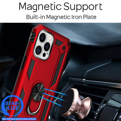 NALIA Panzerhülle für iPhone 12 Pro Max – Ring-Ständer 360° & Magnet-Halterung Kompatibel – RINGDEFEND (Stoßfestes Outdoor Case) – Marke aus Berlin Silber NALIA Protective Hülle