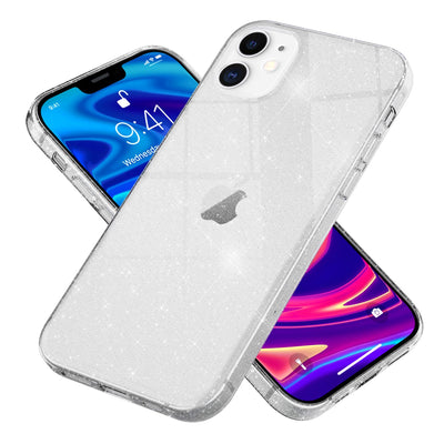 NALIA Glitzerhülle für iPhone 12 / 12 Pro – Funkelndes Silikon Case – DAZZLIN (Transparent & Stoßfest) – Marke aus Berlin Transparent NALIA Transparente Hülle