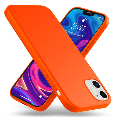 NALIA Neon Silikonhülle für iPhone 12 Mini – Soft-Touch & Signal-Neon – NEONSHOCK (Matte Schutzhülle) – Marke aus Berlin Orange NALIA Protective Hülle