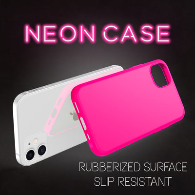 NALIA Neon Silikonhülle für iPhone 12 / 12 Pro – Soft-Touch & Signal-Neon – NEONSHOCK (Matte Schutzhülle) – Marke aus Berlin Pink NALIA Protective Hülle