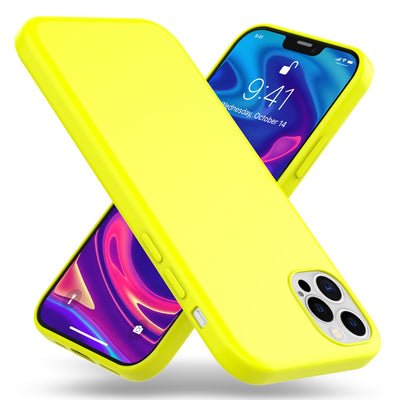 NALIA Neon Silikonhülle für iPhone 12 Pro Max – Soft-Touch & Signal-Neon – NEONSHOCK (Matte Schutzhülle) – Marke aus Berlin Gelb NALIA Protective Hülle