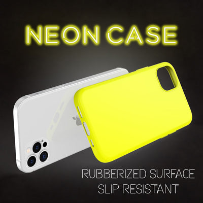 NALIA Neon Silikonhülle für iPhone 12 Pro Max – Soft-Touch & Signal-Neon – NEONSHOCK (Matte Schutzhülle) – Marke aus Berlin Gelb NALIA Protective Hülle