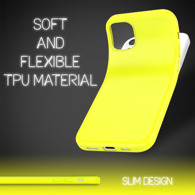 NALIA Neon Silikonhülle für iPhone 12 Pro Max – Soft-Touch & Signal-Neon – NEONSHOCK (Matte Schutzhülle) – Marke aus Berlin Gelb NALIA Protective Hülle