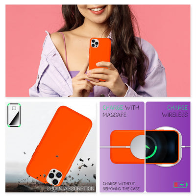 NALIA Neon Silikonhülle für iPhone 12 Pro Max – Soft-Touch & Signal-Neon – NEONSHOCK (Matte Schutzhülle) – Marke aus Berlin Orange NALIA Protective Hülle