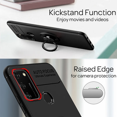 NALIA Ring Handyhülle kompatibel mit Honor 9A Hülle, TPU Silikon Cover mit 360-Grad Finger-Halter für magnetische KFZ-Halterung, Dünne Schutzhülle Phone Case Handy-Tasche Etui Bumper Rose Gold NALIA Protective Hülle
