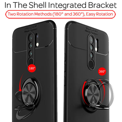 NALIA Ringhülle für Xiaomi Redmi 9 – Ring-Ständer 360° & für Magnet-Halter – GRIP360 (Mattiertes Silikon Case) – Marke aus Berlin Rose Gold NALIA Protective Hülle