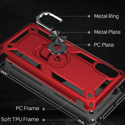 NALIA Panzerhülle für Xiaomi Redmi 9A – Ring-Ständer 360° & Magnet-Halterung Kompatibel – RINGDEFEND (Stoßfestes Outdoor Case) – Marke aus Berlin Default Title NALIA Protective Hülle
