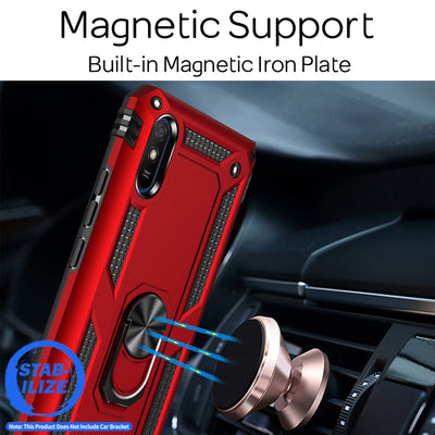 NALIA Panzerhülle für Xiaomi Redmi 9A – Ring-Ständer 360° & Magnet-Halterung Kompatibel – RINGDEFEND (Stoßfestes Outdoor Case) – Marke aus Berlin Default Title NALIA Protective Hülle