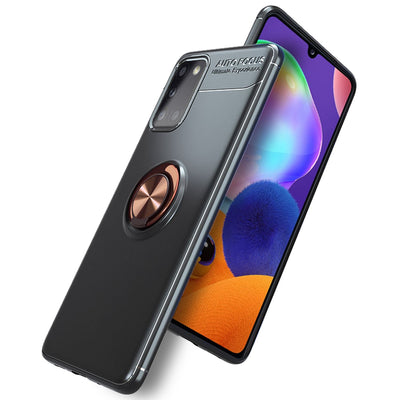 NALIA Ring Handyhülle kompatibel mit Samsung Galaxy A31 Hülle, Silikon Cover mit 360-Grad Finger-Halter für magnetische KFZ-Halterung, Schutzhülle Phone Case Handy-Tasche Etui Bumper Rose Gold NALIA Protective Hülle