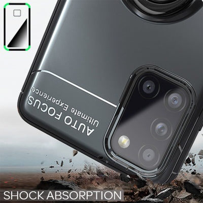 NALIA Ring Handyhülle kompatibel mit Samsung Galaxy A31 Hülle, Silikon Cover mit 360-Grad Finger-Halter für magnetische KFZ-Halterung, Schutzhülle Phone Case Handy-Tasche Etui Bumper Schwarz NALIA Protective Hülle
