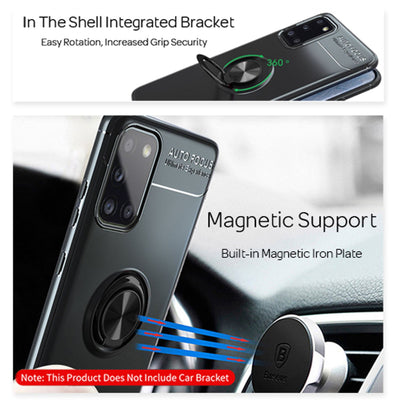 NALIA Ring Handyhülle kompatibel mit Samsung Galaxy A31 Hülle, Silikon Cover mit 360-Grad Finger-Halter für magnetische KFZ-Halterung, Schutzhülle Phone Case Handy-Tasche Etui Bumper Schwarz NALIA Protective Hülle