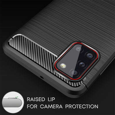 NALIA Silikonhülle für Samsung Galaxy A31 – Rutschfest & Matt – VORTEX (Gebürstete Optik & Carbon Design) – Marke aus Berlin Default Title NALIA Protective Hülle