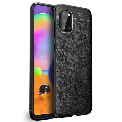 NALIA Design Case kompatibel mit Samsung Galaxy A31 Hülle, Leder Look Stylische Handyhülle Stoßfeste Silikon Schutzhülle, Slim Phone Backcover Skin Dünne Handy-Tasche Cover Etui Robust - Schwarz Default Title NALIA Protective Hülle