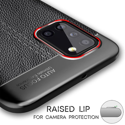 NALIA Design Case kompatibel mit Samsung Galaxy A31 Hülle, Leder Look Stylische Handyhülle Stoßfeste Silikon Schutzhülle, Slim Phone Backcover Skin Dünne Handy-Tasche Cover Etui Robust - Schwarz Default Title NALIA Protective Hülle