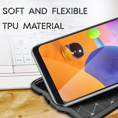 NALIA Design Case kompatibel mit Samsung Galaxy A31 Hülle, Leder Look Stylische Handyhülle Stoßfeste Silikon Schutzhülle, Slim Phone Backcover Skin Dünne Handy-Tasche Cover Etui Robust - Schwarz Default Title NALIA Protective Hülle