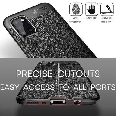 NALIA Design Case kompatibel mit Samsung Galaxy A31 Hülle, Leder Look Stylische Handyhülle Stoßfeste Silikon Schutzhülle, Slim Phone Backcover Skin Dünne Handy-Tasche Cover Etui Robust - Schwarz Default Title NALIA Protective Hülle