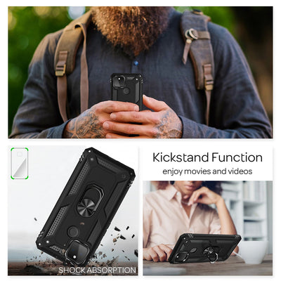 NALIA Panzerhülle für Google Pixel 5 – Ring-Ständer 360° & Magnet-Halterung Kompatibel – RINGDEFEND (Stoßfestes Outdoor Case) – Marke aus Berlin Default Title NALIA Outdoor Hülle